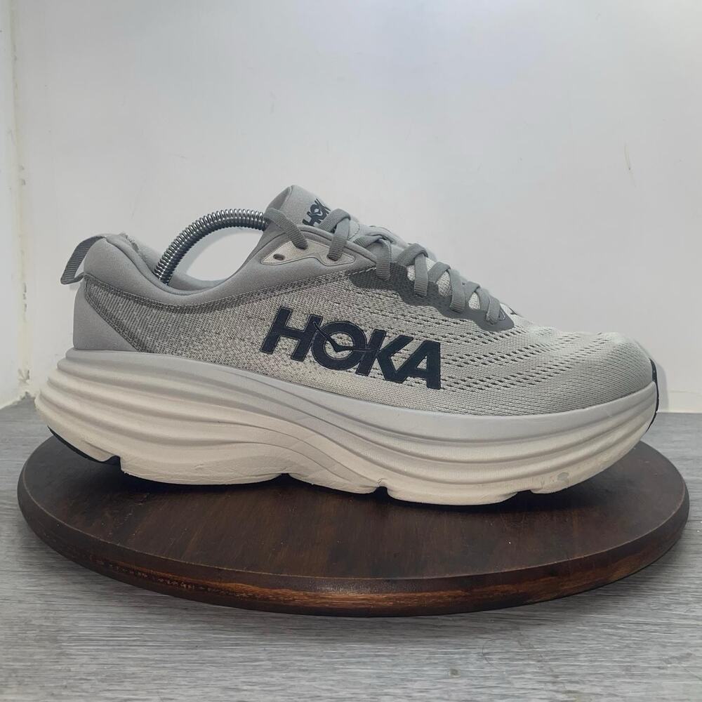 Hoka One One Men's Athletic Shoe in Light Gray and Navy